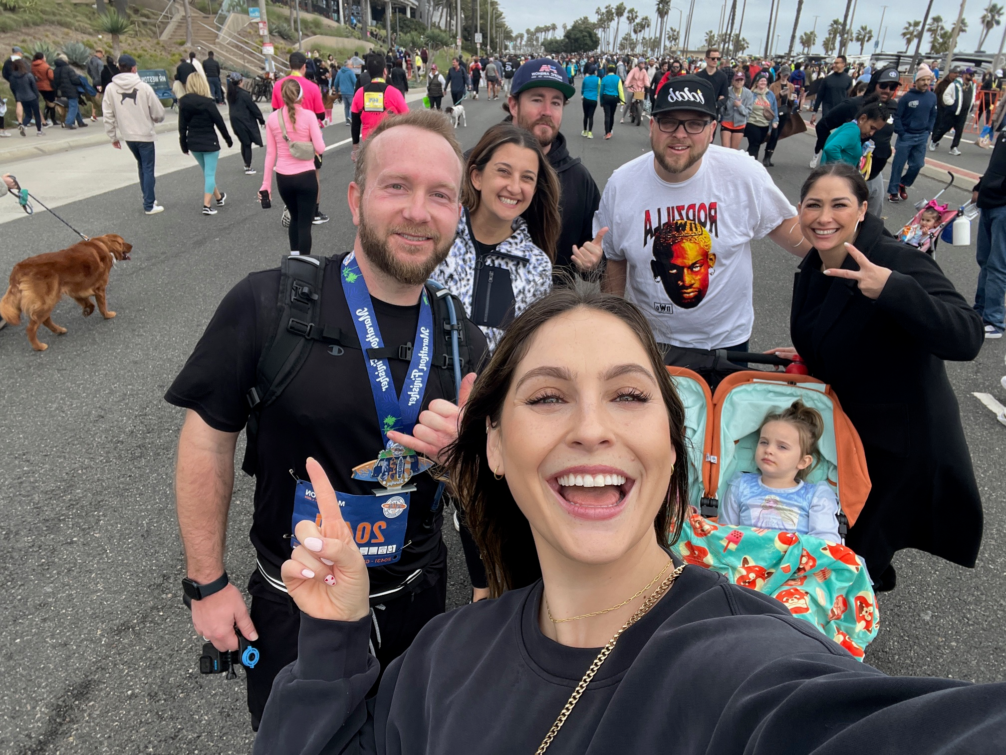Full support of family and friends at the finish line
