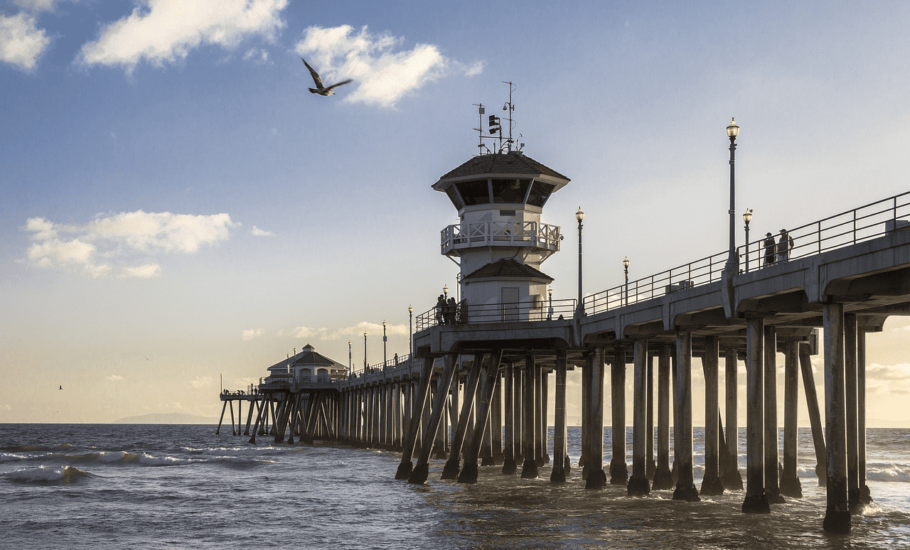 The famous Huntington Beach pier