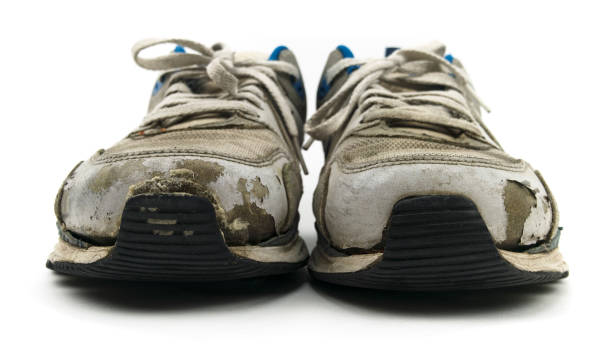 Worn out running shoes